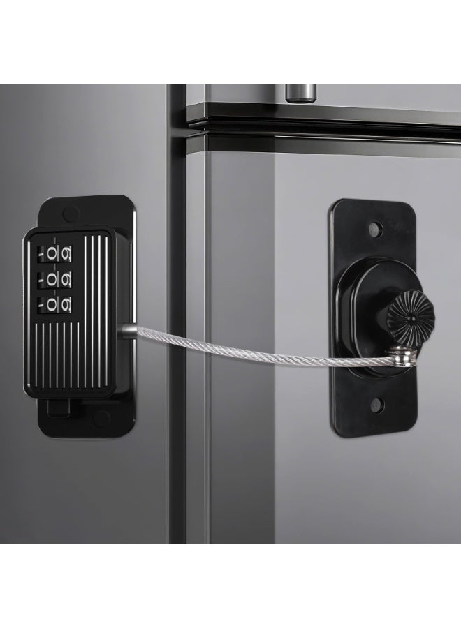 Peachjoy 2pcs Refrigerator Lock with Key and  Fridge Lock with Digital Password, Fridge Locks,Lock for Fridge Freezer, Cabinets and Drawers, Closets, Windows, Refrigerator Lock with 2 Keys - Image 4